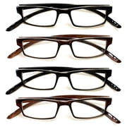 4 PairsNewbee Fashion - Basic Simple Geeky Comfortable Wrap Around Reading Glasses, +1.50