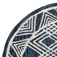 thumbnail image 4 of SAFAVIEH Micro-Loop Crispin Geometric Chevron Wool Area Rug, Navy/Ivory, 5' x 5' Round, 4 of 6