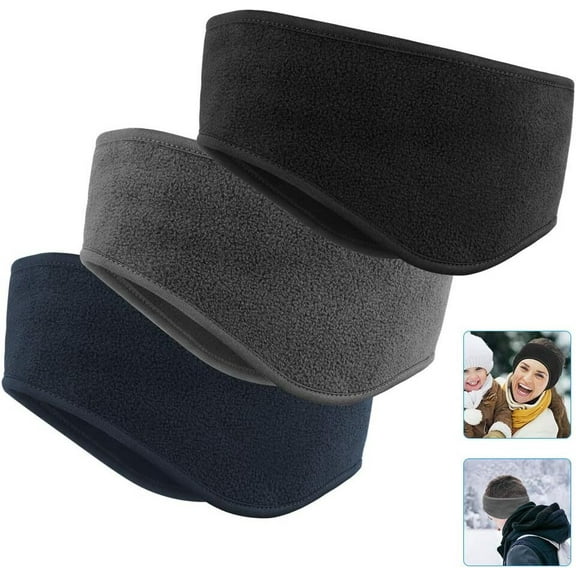 LQQBOX Ear Warmers Headband, Fleece Earmuffs Running Headband Winter Ear Covers Moisture Wicking Ski Sport Headband for Men & Women (10 inches, Cycling)