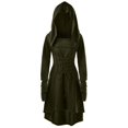 thumbnail image 3 of Disfraz Vintage para mujer, disfraz de arquero Medieval renacentista, bata con capucha, jersey con cordones, vestido largo con capucha, capa para fiesta de Halloween, 3 of 6