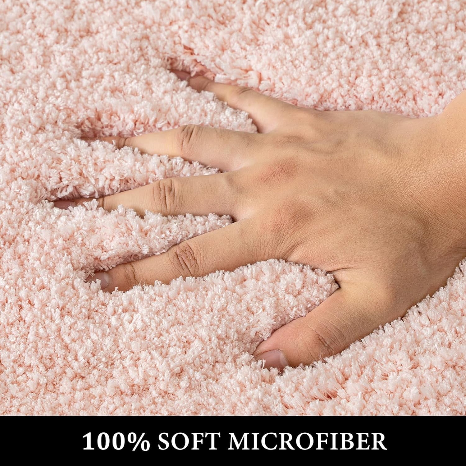 Blue Bathroom Rugs Set 2 Piece Soft Absorbent Microfiber Bath Mat Non Slip Quick Dry Machine Washable Plush Shaggy Mats for Tub Shower Floor 16x24 inches
