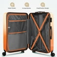 thumbnail image 3 of 28-inch PC + ABS Large Checked Suitcase with Spinner Wheels and TSA Lock for Travel Trips Business, Orange, 3 of 10