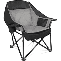 Camping Chair, Oversized Portable Camp Chair, Folding Outdoor Chair with Side Pocket and Cup Holder, Heavy Duty Camp Chair up to 400lbs, Large Camp Lounge Beach Chairs for Outdoor, Sports, Fishing