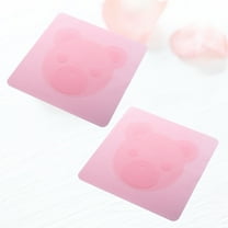 LOLIPPYY 2Pcs Reusable Bowl Covers Lids Cartoon Bear Pink Square Silicone Fresh Keeping Cover Heat Resistant 7.1x7.1in