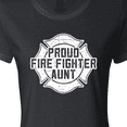 thumbnail image 4 of Inktastic Proud Firefighter Aunt WHT Women's T-Shirt, 4 of 5