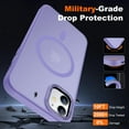 thumbnail image 4 of for iPhone 11 Case, iPhone 11 Phone Case with 2 Glass Screen Protectors, [Compatible with Magsafe], [Military-Grade Protection], Shockproof Slim Fit Phone Case for iPhone 11 Case, Matte Lavender, 4 of 14