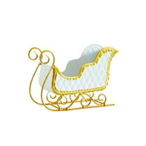 Cheapark Metal Christmas Sleigh Decor - Small Candy Storage Accent, Desktop Centerpiece for Mantel, Fireplace & Home Indoor Holiday Displays