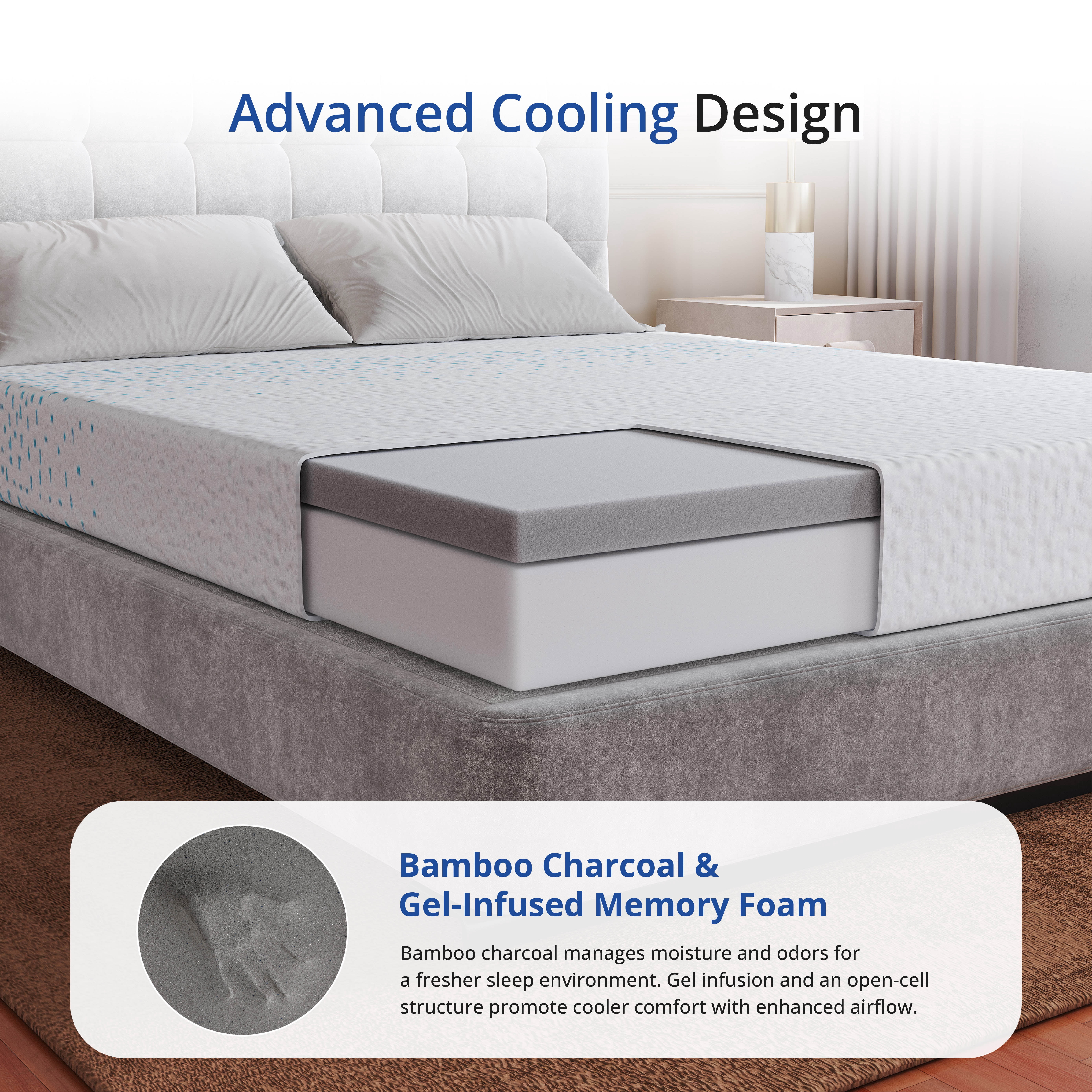 EGOHOME Essence Sleep 6” Queen, Medium Firm, Tight Top, Memory Foam Mattress in a Box