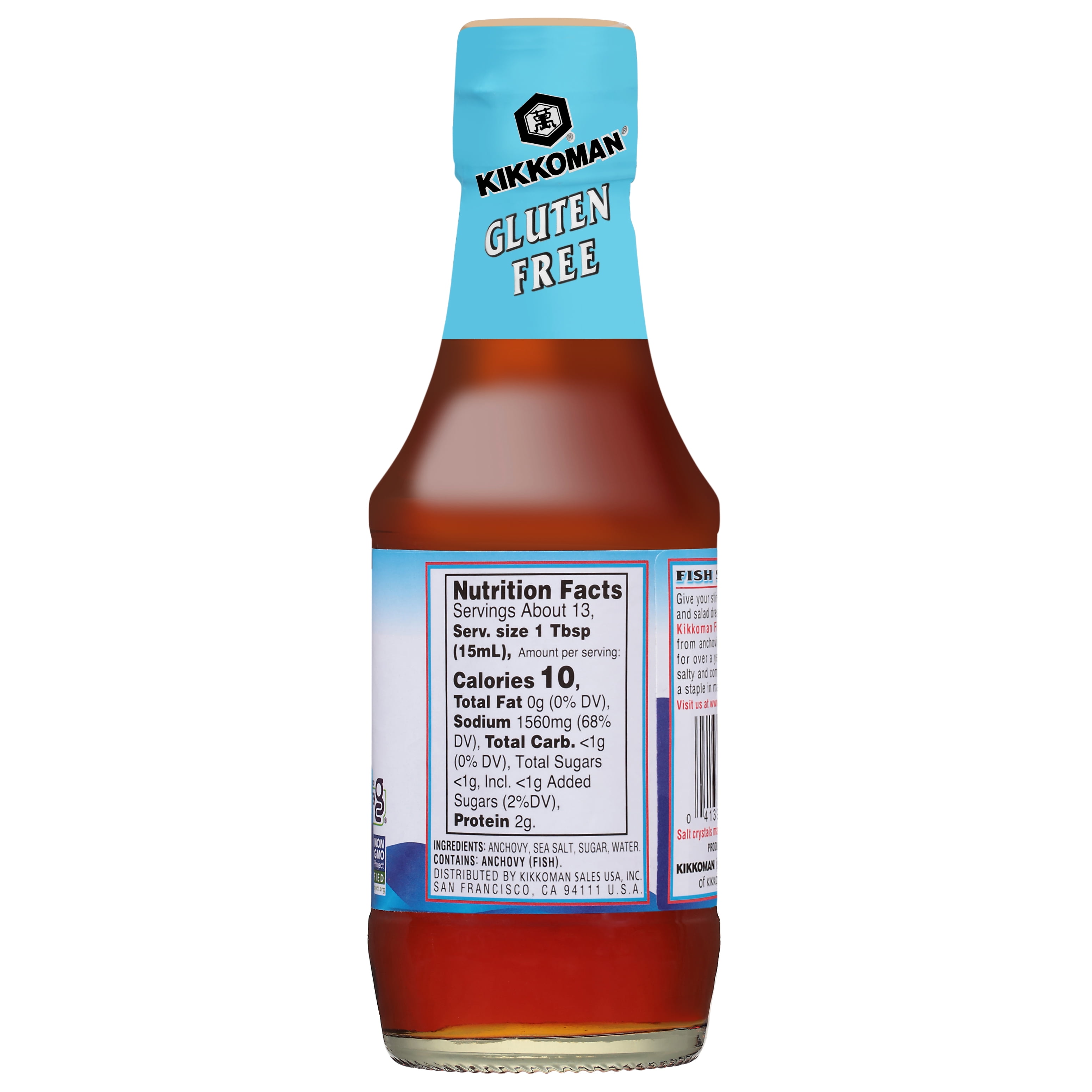 Kikkoman Gluten‑Free Fish Sauce, 6.8 fl oz Glass Bottle
