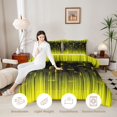 thumbnail image 3 of Manfei Abstract Grid Twin Comforter Sets,Modern Plaid Bedding Set,Black Yellow,Black Reversible,2-Piece,1 Comforter and 1 Pillowcase,2-Piece,1 Comforter and 1 Pillowcase, 3 of 7