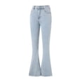 thumbnail image 6 of Franhais Women Vintage Flared Jeans, Adults High Waisted Solid Color Denim Pants with Pockets, 6 of 9
