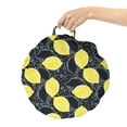 thumbnail image 2 of Fruits Round Floor Cushion with Handle, Drawings of Lemons and Blossoms Illustration, Decorative Pillow for Living Room & Dorms, 18" Round, Charcoal Grey Yellow, by Ambesonne, 2 of 4
