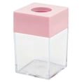 thumbnail image 3 of Magnetic Paper Clip Dispenser with Top, 10 Pc 1.57*1.57*2.76 Inch Clear Plastic Desk Organizer Holder, Office Stationery Storage for Paper Clips, Rubber Bands and Small Desk Accessories, Pink, 3 of 5