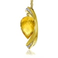 thumbnail image 2 of Galaxy Gold 14K Yellow Gold 9.6 Carat Natural Diamonds and Briolette Pointy Drop Citrine Necklace - November Birthstone - Warmth & Prosperity - 16" to 24" - Fine Jewelry for Women, 2 of 3