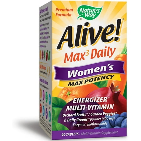 Nature's Way Alive! Max3 Daily Women's Max Potency Energizer Multivitamin Tablets 90 ea (Pack of