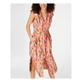 thumbnail image 3 of MAISON JULES Womens Pink Floral Short Sleeve Midi Shift Party Dress Size: M, 3 of 3