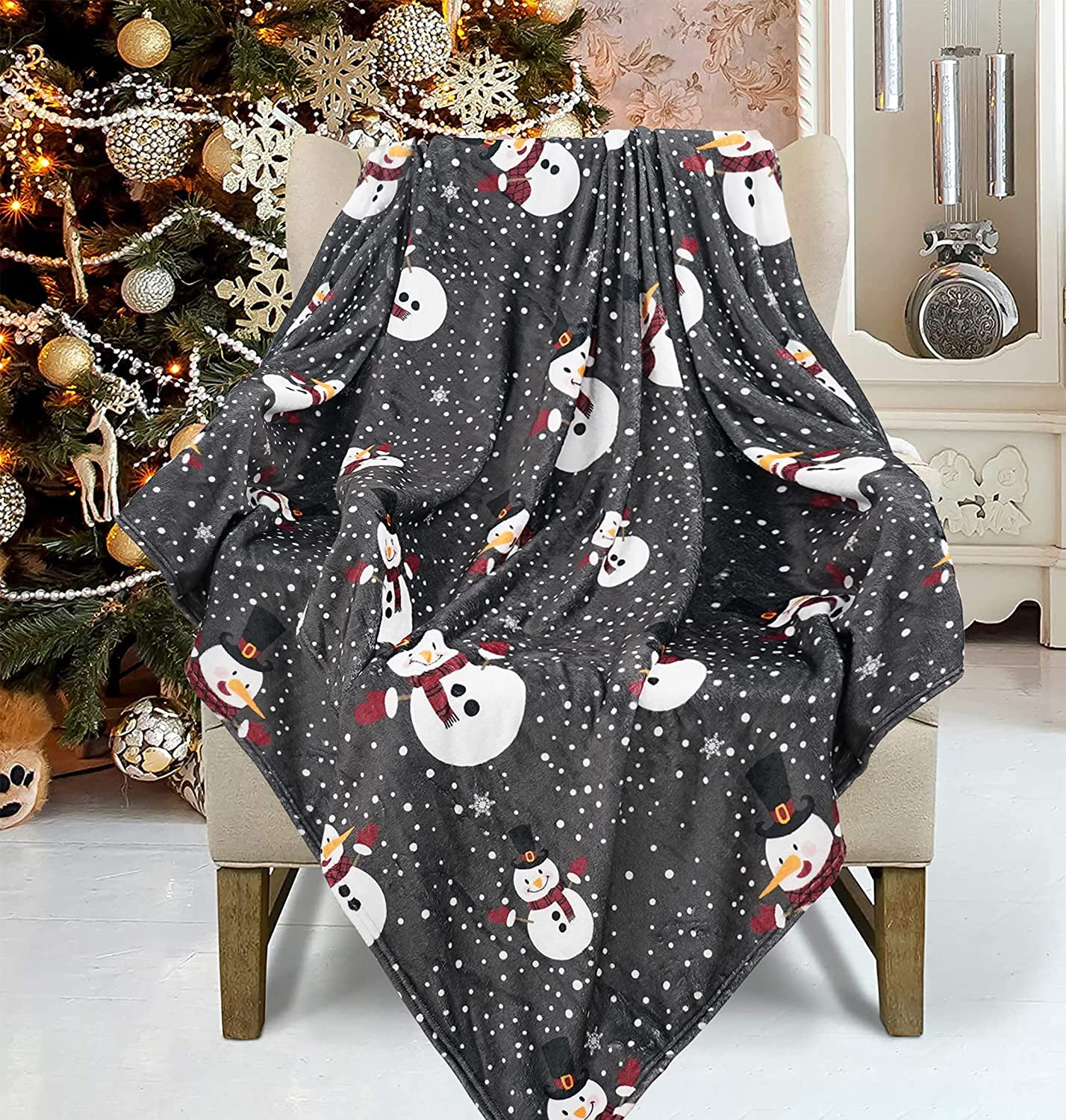 Christmas Blanket Holiday Fleece Blankets Snowman Blanket Snowman Decor
