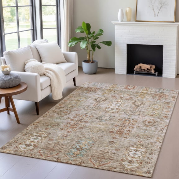 Addison Rugs Chantille Indoor/Outdoor Traditional Global Beige Machine Washable Rectangle Rug, 10' x 14'