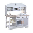 thumbnail image 2 of Kitem Children Simulated Cooking Toy Interactive Pretend Play Kitchen for Girls & Kids Wooden Kitchen Playset for Toddlers Kids Toys Kitchen with Cookware Accessories, Type A, 2 of 12