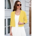 thumbnail image 5 of Chiclily Women's Long Sleeve Cropped Cardigans Sweaters Open Front Knit Short Shrugs for Dresses, Yellow 2XL, 5 of 6