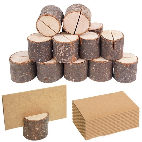 35Set Mini Wooden Place Card Holders Stand Business Card Photo Frames Table Number Name Sign Wedding Party Decoration