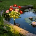 thumbnail image 6 of 7-Head Solar Faux Flower Lights Waterproof LED Artificial Flower Garden Decor Solar Stake Lights for Pathways Lawns Patio Yard Auto off on Landscapes Lighting, 6 of 6