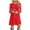 Red, variant on Womens Christmas Dress Christmas Party Dress Christmas Womens Long Sleeve Crew Neck Deer Printed Soft Dress Fashion Party Swing Dress