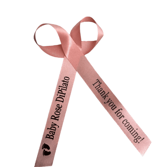 Personalized Ribbons Baby Bridal Shower Wedding Favors Custom Made Pink Bows Name