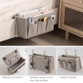 thumbnail image 5 of Bedside Caddy/Bedside Storage Organizer Hanging Bag with Three Options,Suitable for home beds, sofas, and dormitory beds-can hold magazines, books, phones, iPads, remote controls. (Gray), 5 of 7