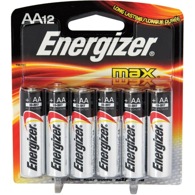Energizer MAX AA Batteries (12 Pack), Double A Alkaline Batteries