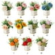 thumbnail image 4 of Advancent Impresionantes flores artificiales con florero natural en interiores, flor de hortensia de seda de peonía falsa, fácil de limpiar Decoración Rosa blanca, 4 of 6
