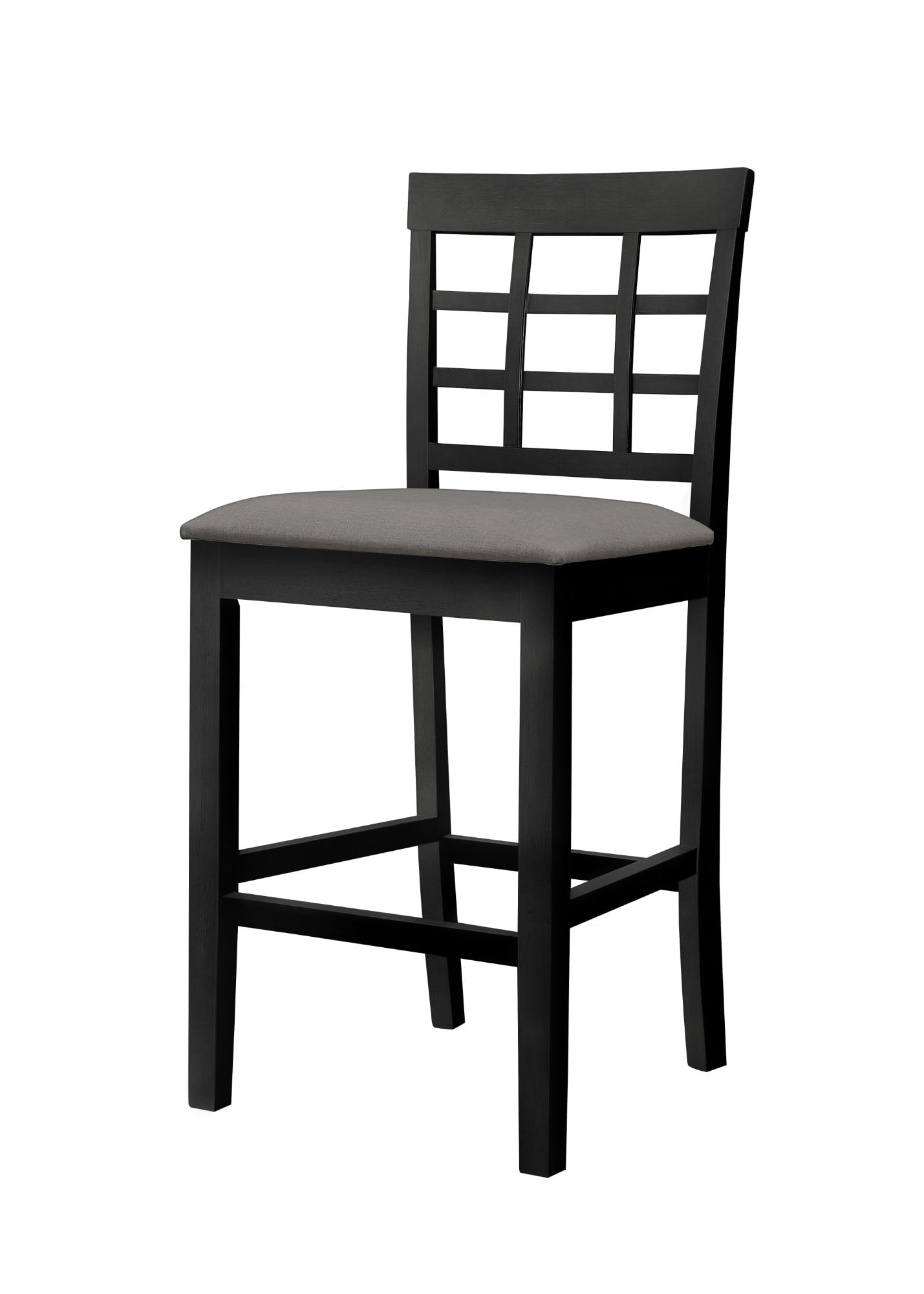 Home Design Azalea Counter Chairs (Set of 4), Black/Gray, Slat-back design, Padded seat, Comfortable seating, Sturdy frame, Modern minimalist style, Durable construction