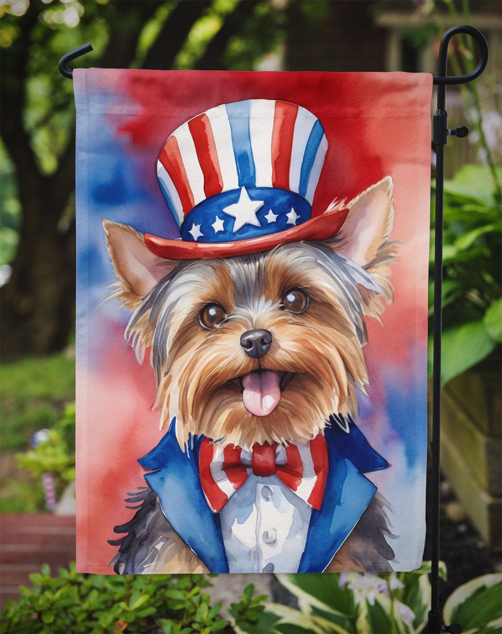 Yorkshire Terrier Patriotic Garden Flag 11.25 in x 15.5 in