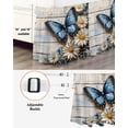 thumbnail image 3 of Butterfly Daisy Wrap Around Bed Skirts for King Bed 18" Drop,Bed Skirt with Adjustable Elastic Belt Dust Ruffle Bed Valance for Bedroom Hotel Retro Spring Floral Flower Wooden Grain Bed Frame Cover, 3 of 7