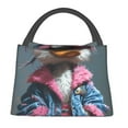 thumbnail image 2 of Vsdgher Lady Duck Print Insulated Reusable Bags with Sturdy Zipper and Handles, Foldable Totes for Hot or Cold Food Bring or Delivery, 2 of 8