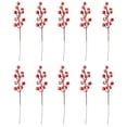 thumbnail image 2 of Cififendec 10Pcs Christmas Artificial Frosted Red Berry Branches, 8.66", Christmas Snow Dusted Berry Sprigs for Christmas Sideboard Vase Floral Arrangement Blueprint, 2 of 7