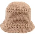 thumbnail image 6 of CoCopeaunts Bucket Hats for Women Autumn Winter Warm Handmade Thick Wool Knitting Hat Solid Color Hundred Take Fisherman Hat, 6 of 8