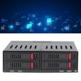 thumbnail image 3 of Mobile Rack Backplane, 5.25” 4 Bay Hard Drive Enclosure Aluminum Trayless 6 Gbps HDD Docking Enclosure Built In Quiet Fan With Multiple Protections For External 2.5” HDD SSD,, 3 of 8