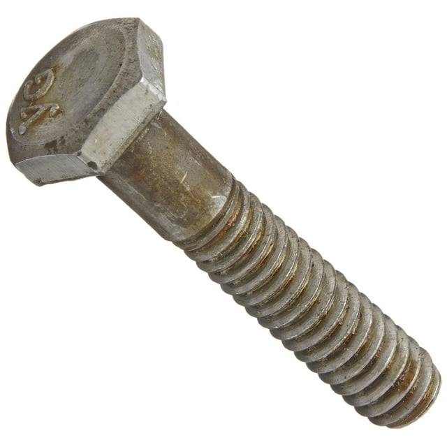 Steel Hex Bolt, Grade 2, Plain Finish, Hex Head, External Hex Drive, Meets ASME B18.2.1/ASTM A307, 5-1/2" Length, Partially Threaded, 1"-8 Threads