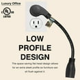 thumbnail image 5 of 1 Foot Extension Cord - Flat Plug Space Saver Short Cable, Three Prong, 16 AWG Thickness - 5 Pack - By Luxury Office, 5 of 7
