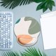 thumbnail image 5 of Juego de alfombrilla de ratón con teclado ergonómico almohadilla de ratón de silicona con espuma de memoria soporte de muñeca para computadora redonda, naranja, 5 of 8