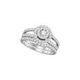 thumbnail image 1 of Solid 14k White Gold Round Diamond Bridal Wedding Engagement Ring Band Set 1.00 Ct. - Size 6.5, 1 of 2