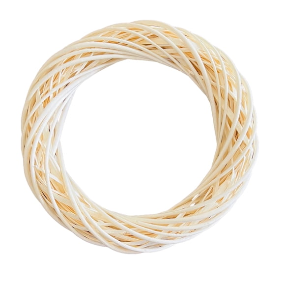Grapevine Wreath Willow Wreath, 18 Inch, Bright Natural Color, Rattan Natural Woven Wicker, Craft Base for DIY Decor, Wall Hanging Garland