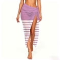 thumbnail image 3 of Women Sarong High Slit One Size Swimsuit Coverups Summer Striped Print Chiffon Wraps Beach Bikini Bathing Suit Swimwear Wrap Cover Up, 3 of 6