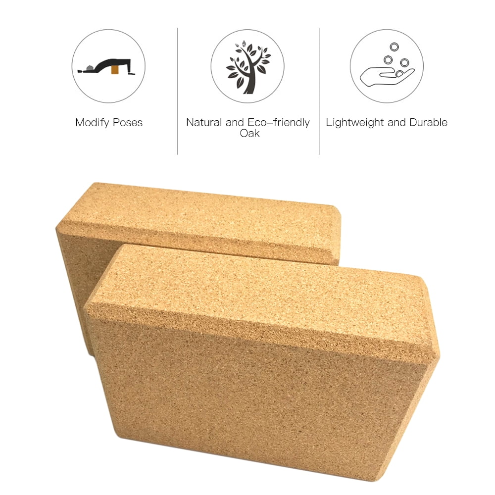 Details about   Yoga Cork Block With Adjustable Yoga Fitness Stretching Strap Yoga Wood Brick US 