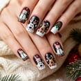 thumbnail image 3 of Medium Length Christmas Press on Nails 24Pcs, Black Snowman Spooky Fake Nails Set, Reusable False Nails for Holiday Party Daily Wear Women Girls, Christmas Nail Art, 3 of 6