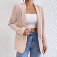 thumbnail image 4 of Blazer de manga larga con cuello de solapa Chaquetas clásicas de oficina para mujer Traje diario, 4 of 7