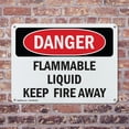 thumbnail image 4 of (2 Pack) Flammable Liquid Keep Fire Away OSHA Danger Sign 18 Inch X 12 Inch Indoor / Outdoor Rust-Free Aluminum Metal Signs for Workplace, Workshop, and Construction Site, Made in the, 4 of 8