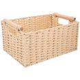 thumbnail image 2 of Panier de Rangement Tissé Beige avec Poignée pour Organisation Domestique Design Multifonctionnel Durable 11.8 x 8.3 x 7.1 Pouces, 2 of 8