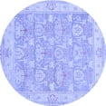 thumbnail image 1 of Ahgly Company Machine Washable Indoor Round Abstract Blue Modern Area Rugs, 8' Round, 1 of 4